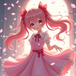 Anime — Magical Girl Character With Flowing Ribbon-trimmed Character #0345 (Stable Diffusion)