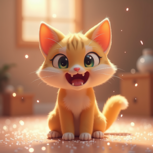 Anime — Mischievous Cartoon Cat Character Mid-pounce With Character #0131 (Krea)