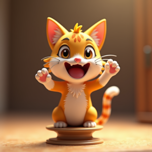 Anime — Mischievous Cartoon Cat Character Mid-pounce With Character #0167 (Krea)