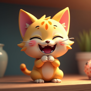 Anime — Mischievous Cartoon Cat Character Mid-pounce With Character #0302 (Firefly)