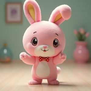 Anime — Round-eyed Pastel Bunny Plush Character With Character #0009 (Stable Diffusion)