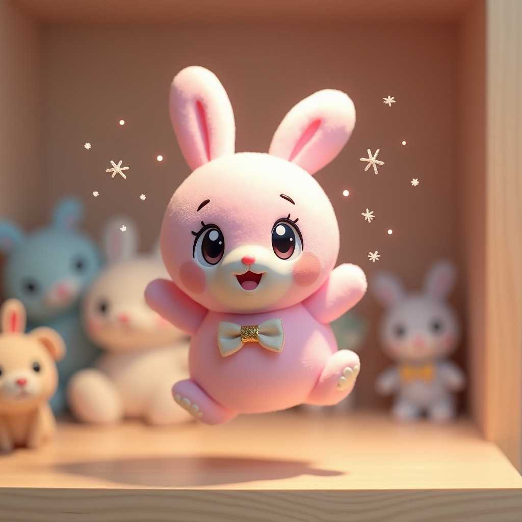 Anime — Round-eyed Pastel Bunny Plush Character With Character #0075 (Recraft)