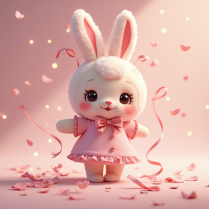 Anime — Round-eyed Pastel Bunny Plush Character With Character #0141 (Stable Diffusion)