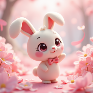 Anime — Round-eyed Pastel Bunny Plush Character With Character #0213 (Stable Diffusion)