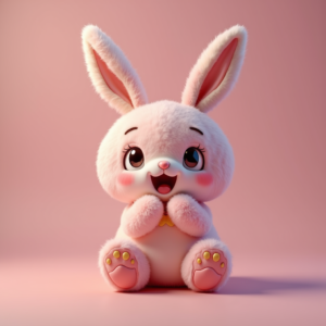 Anime — Round-eyed Pastel Bunny Plush Character With Character #0228 (Gemini)