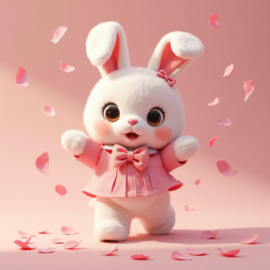 Anime — Round-eyed Pastel Bunny Plush Character With Character #0234 (Seedream)
