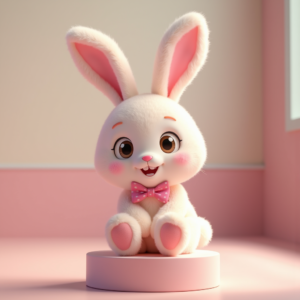 Anime — Round-eyed Pastel Bunny Plush Character With Character #0258 (Seedream)