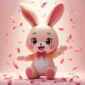 Anime — Round-eyed Pastel Bunny Plush Character With Character #0270 (Seedream)