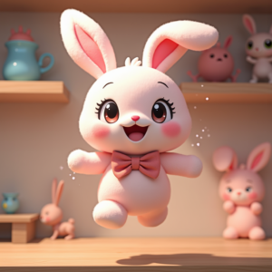 Anime — Round-eyed Pastel Bunny Plush Character With Character #0276 (Gemini)