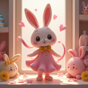 Anime — Round-eyed Pastel Bunny Plush Character With Character #0306 (Seedream)