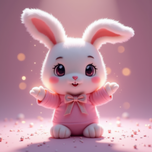 Anime — Round-eyed Pastel Bunny Plush Character With Character #0318 (Seedream)