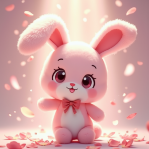 Anime — Round-eyed Pastel Bunny Plush Character With Character #0342 (Seedream)