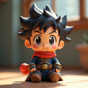 Anime — Spiky-haired Anime Hero In A Battle-worn Character #0020 (Midjourney)