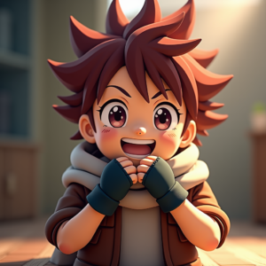 Anime — Spiky-haired Anime Hero In A Battle-worn Character #0170 (Firefly)