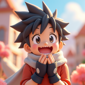 Anime — Spiky-haired Anime Hero In A Battle-worn Character #0206 (Firefly)