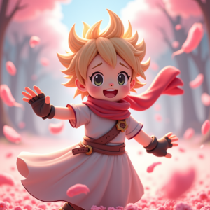 Anime — Spiky-haired Anime Hero In A Battle-worn Character #0212 (Midjourney)