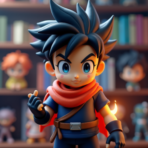 Anime — Spiky-haired Anime Hero In A Battle-worn Character #0281 (Leonardo)