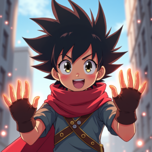 Anime — Spiky-haired Anime Hero In A Battle-worn Character #0317 (Leonardo)
