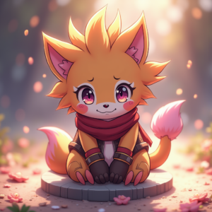 Anime — Spiky-haired Anime Hero In A Battle-worn Character #0329 (Leonardo)