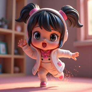 Anime — Stylized 3D-render Mascot With Glossy Vinyl-toy Character #0076 (Ideogram)
