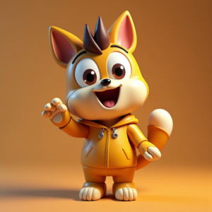 Anime — Stylized 3D-render Mascot With Glossy Vinyl-toy Character #0160 (Ideogram)