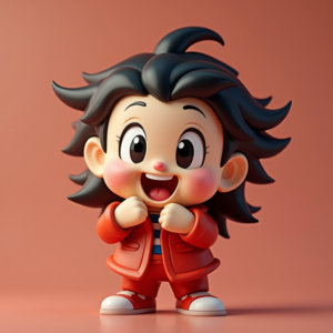 Anime — Stylized 3D-render Mascot With Glossy Vinyl-toy Character #0172 (Ideogram)