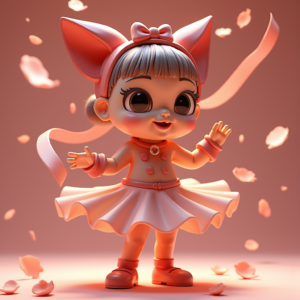 Anime — Stylized 3D-render Mascot With Glossy Vinyl-toy Character #0178 (FLUX)