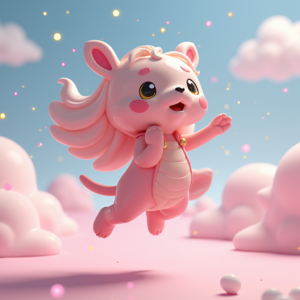 Anime — Stylized 3D-render Mascot With Glossy Vinyl-toy Character #0184 (Ideogram)