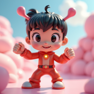 Anime — Stylized 3D-render Mascot With Glossy Vinyl-toy Character #0190 (FLUX)