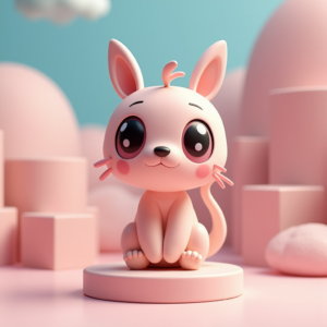 Anime — Stylized 3D-render Mascot With Glossy Vinyl-toy Character #0202 (FLUX)