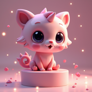 Anime — Stylized 3D-render Mascot With Glossy Vinyl-toy Character #0331 (Dreamina)
