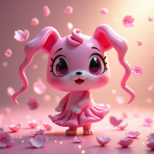 Anime — Stylized 3D-render Mascot With Glossy Vinyl-toy Character #0343 (Dreamina)