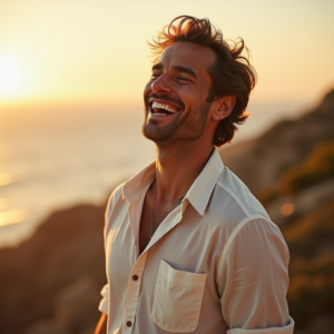 Beauty — Man In A Relaxed Linen Shirt Photography #0122 (Seedream)