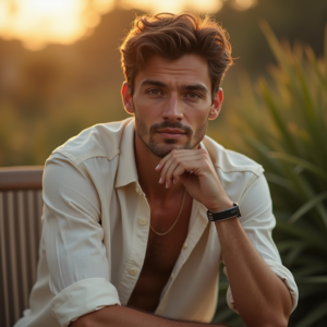Beauty — Man In A Relaxed Linen Shirt Photography #0152 (Gemini)