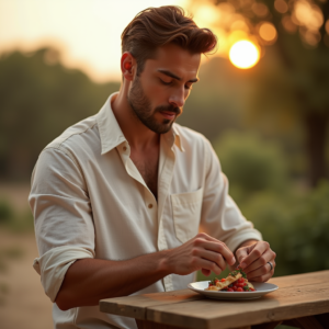 Beauty — Man In A Relaxed Linen Shirt Photography #0164 (Gemini)
