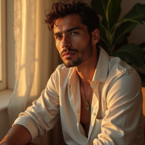 Beauty — Man In A Relaxed Linen Shirt Photography #0188 (Gemini)