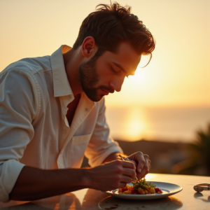 Beauty — Man In A Relaxed Linen Shirt Photography #0313 (Leonardo)