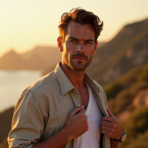 Beauty — Man In A Relaxed Linen Shirt Photography #0325 (Leonardo)