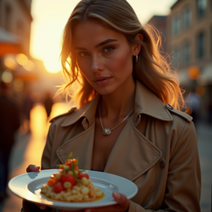 Beauty — Model In A Structured Trench Coat Photography #0024 (Ideogram)