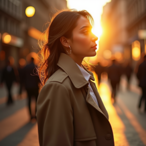 Beauty — Model In A Structured Trench Coat Photography #0030 (FLUX)