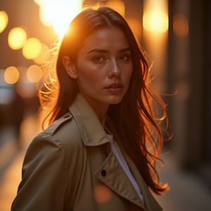 Beauty — Model In A Structured Trench Coat Photography #0042 (FLUX)