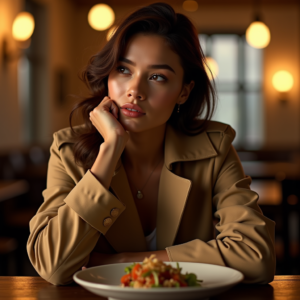 Beauty — Model In A Structured Trench Coat Photography #0084 (Ideogram)