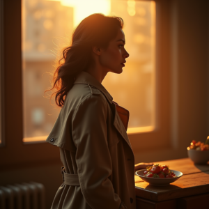 Beauty — Model In A Structured Trench Coat Photography #0102 (FLUX)