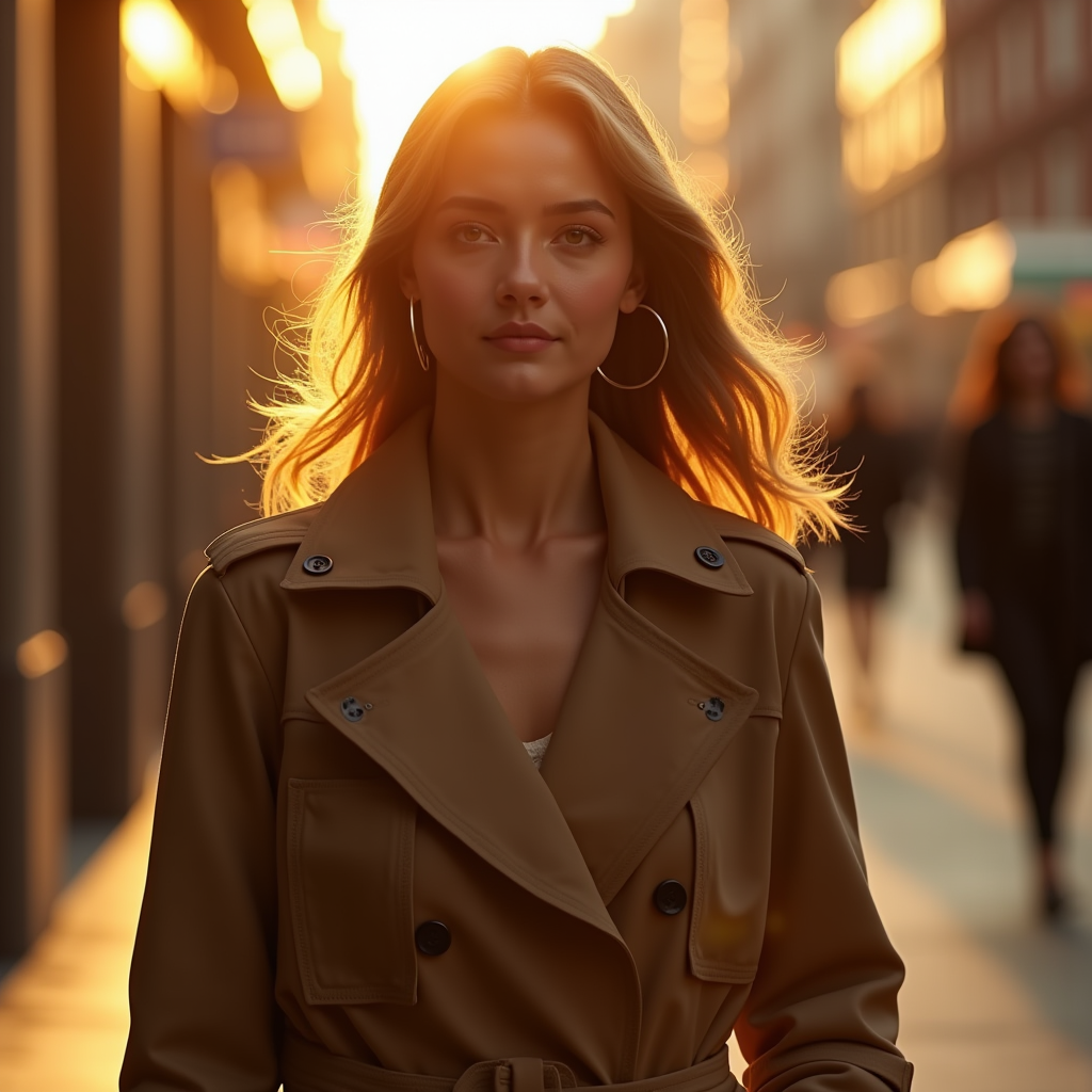 Beauty — Model In A Structured Trench Coat Photography #0114 (FLUX)