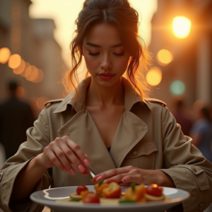 Beauty — Model In A Structured Trench Coat Photography #0132 (Ideogram)
