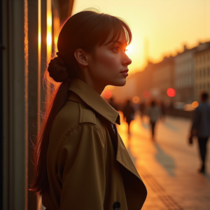 Beauty — Model In A Structured Trench Coat Photography #0138 (FLUX)