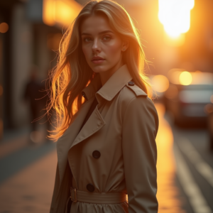 Beauty — Model In A Structured Trench Coat Photography #0150 (FLUX)