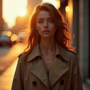 Beauty — Model In A Structured Trench Coat Photography #0210 (FLUX)