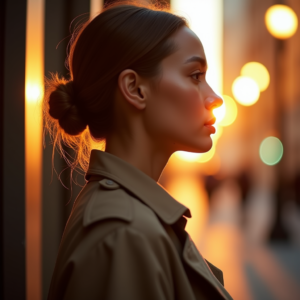 Beauty — Model In A Structured Trench Coat Photography #0251 (Recraft)