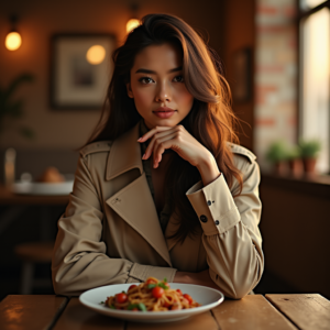 Beauty — Model In A Structured Trench Coat Photography #0269 (Stable Diffusion)